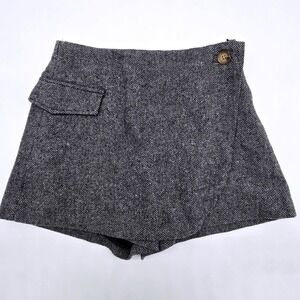 ZARA Kids Skirt Shorts Herringbone Pattern Button Detail Girls Size 11-12